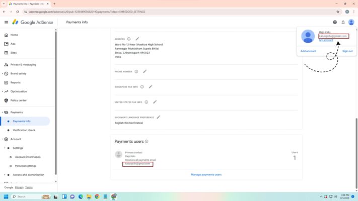 Adsense Email