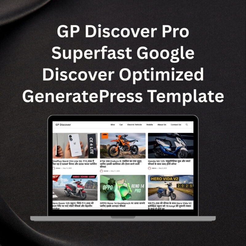 GP Discover Pro – Superfast & Google Discover Optimized GeneratePress Template