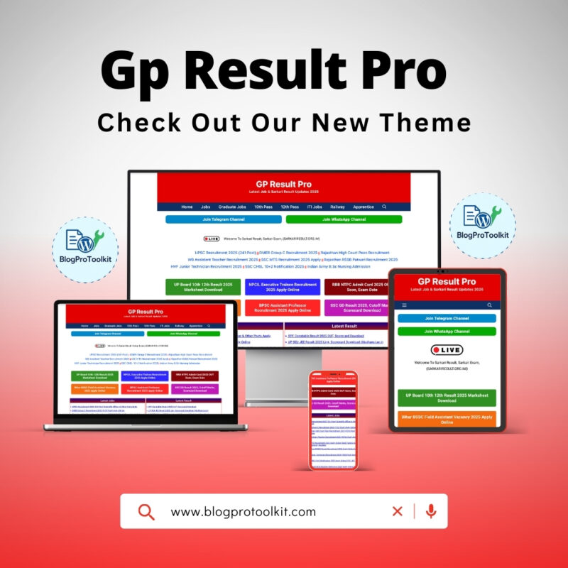 GP Result Pro – Fast SEO-Optimized Sarkari Result Style WordPress Theme