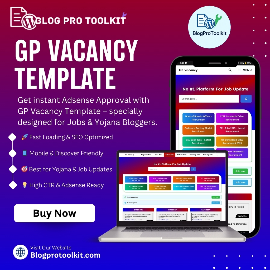 GP Vacancy – Adsense-Ready Jobs Yojana Template (GeneratePress)