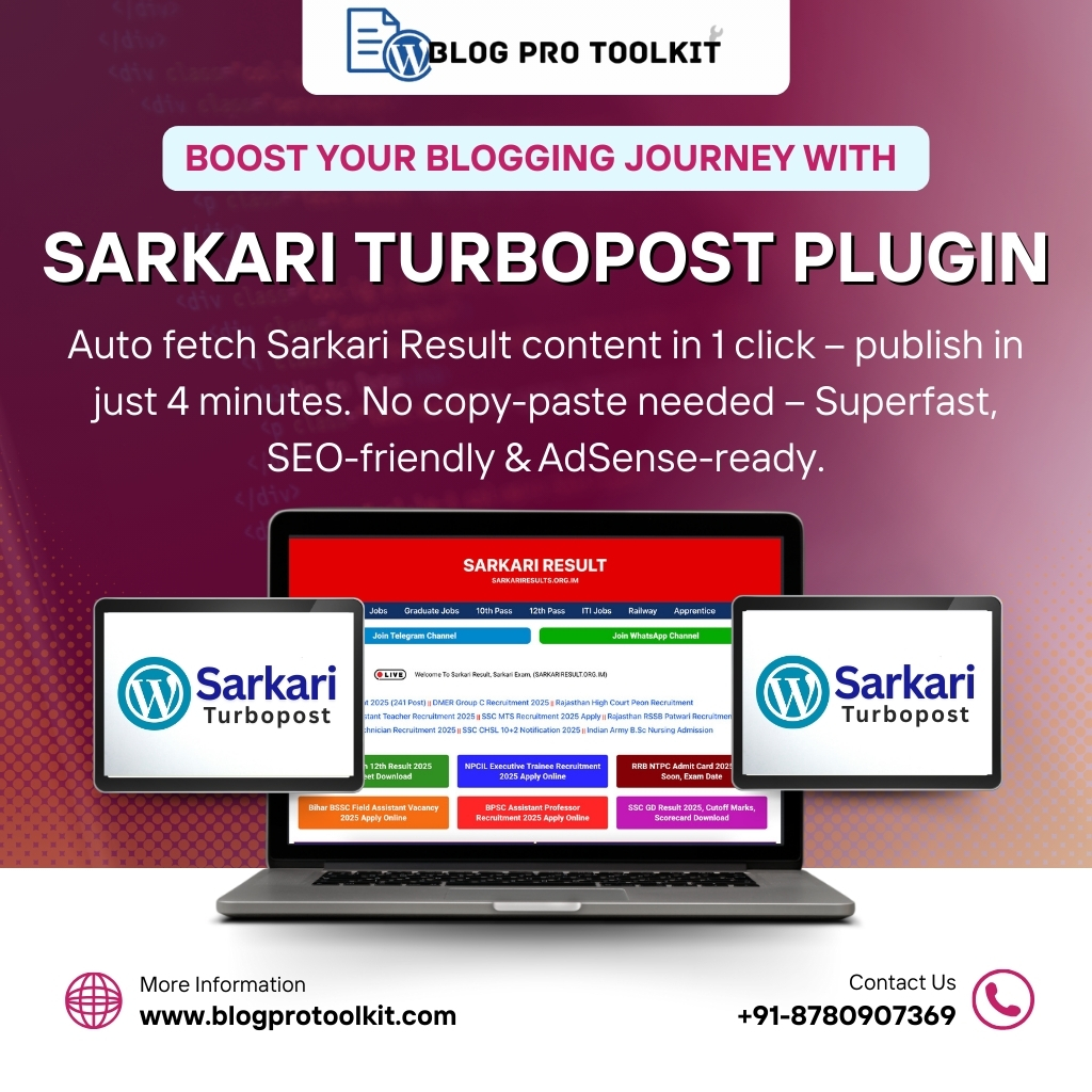 Sarkari TurboPost – Instant Sarkari Result Content Publisher Plugin