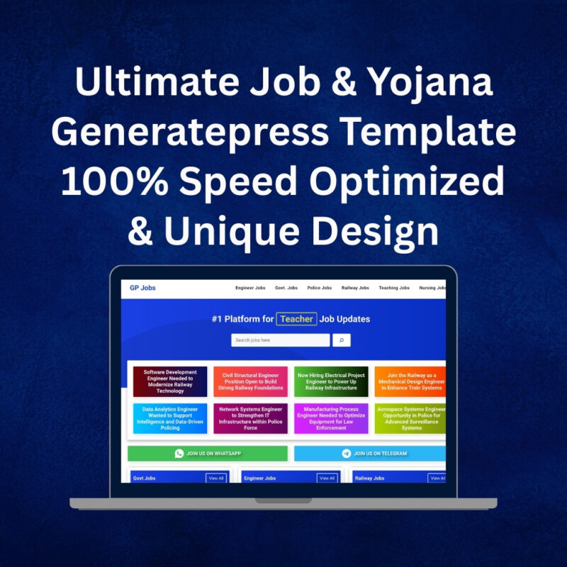 Ultimate Job & Yojana Generatepress Template – 100% Speed Optimized & Unique Design
