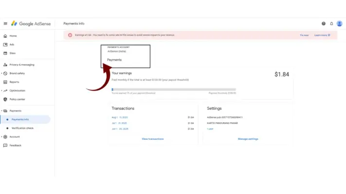 evehiclerides payment profile